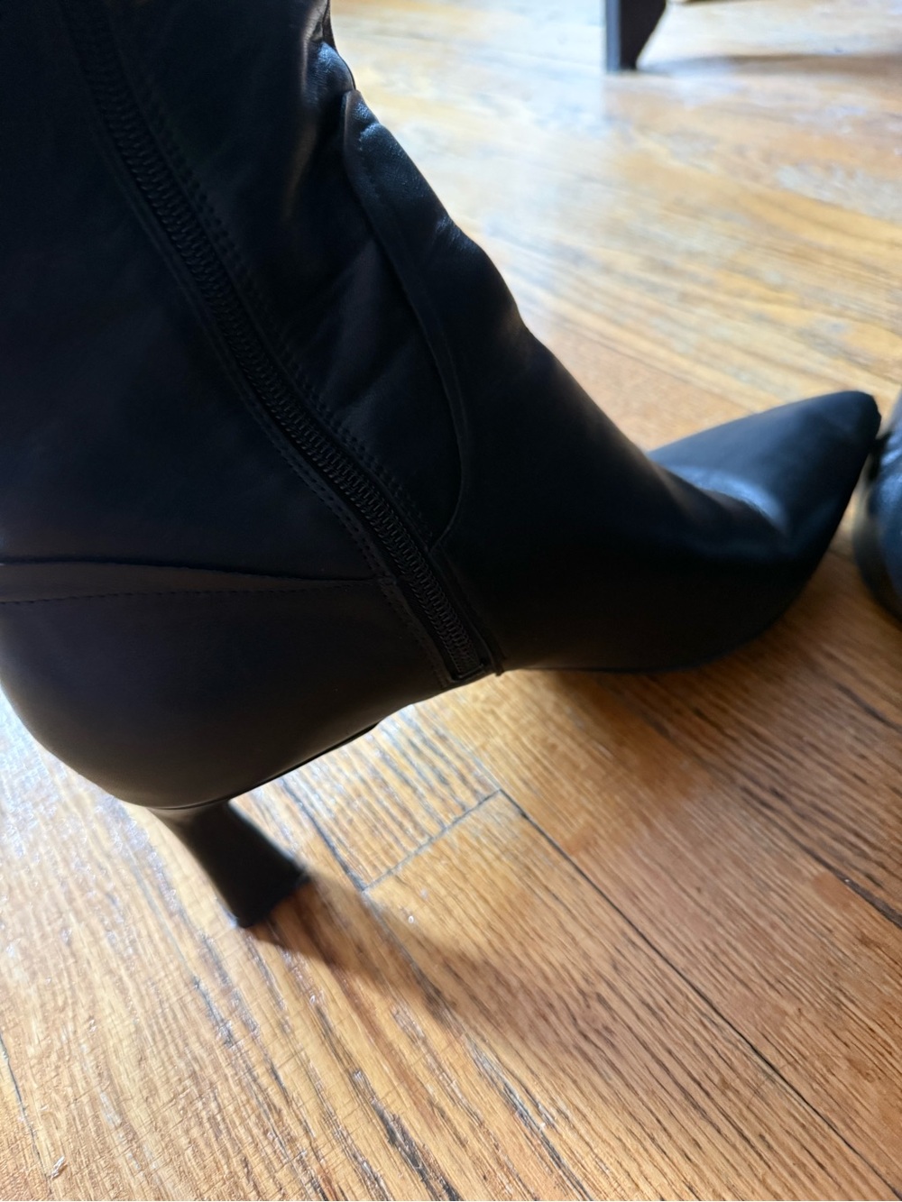 Naturalizer Deesha Black Pointed-Toe Knee-High Heeled Boots - Picture 6 of 9